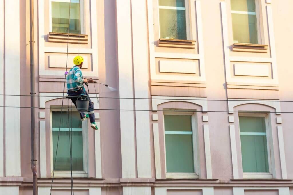 teleskoplanze fassadenreinigung 